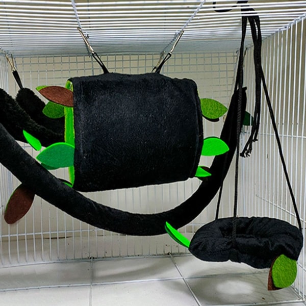 Hamster hängmatta smådjur djungel hängande varm svart KLB