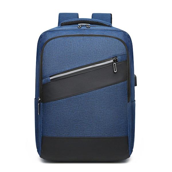 Laptop-ryggsäck, affärsryggsäck med USB-laddningsport, blå
