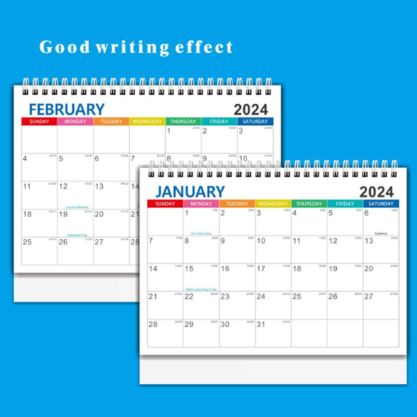 2024 Skrivebords kalender - Stående Flip Skrivebords kalender 2024, Januar 2024-Desember Stil4 KLB