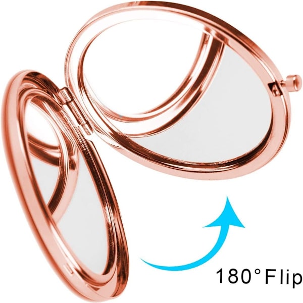 Fällbar dubbelsidig mini fickmakeup spegel