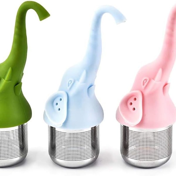3 stk. løs te-infuser, elefantdyr silikone