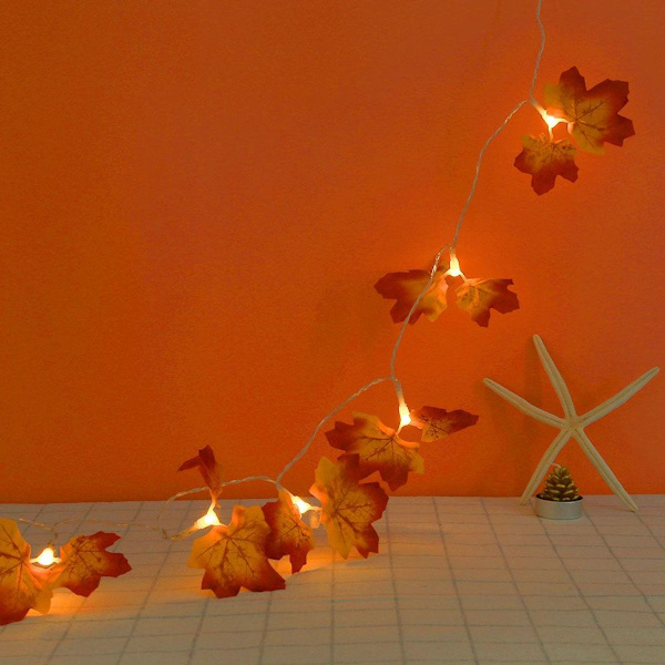 2,1 m 20 LED Lönnlöv ljusslinga fest festival dekorationslampa KLB
