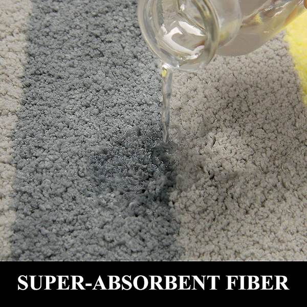 Badeværelsesløber, skridsikkert mikrofiber bademåtte tæppeløber til badeværelse KLB