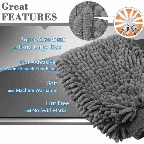 Deluxe Mikrofiber Biltvätt Vante 2-pack
