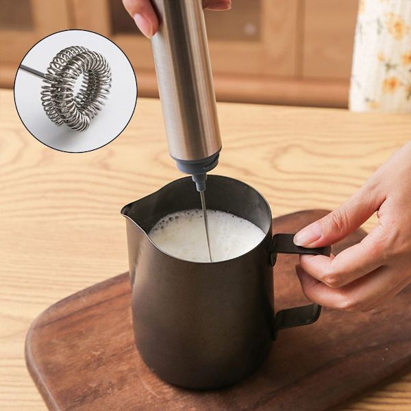 Mælkeskummer, Genopladelig Mælkeskummer til Kaffe, Grå KLB