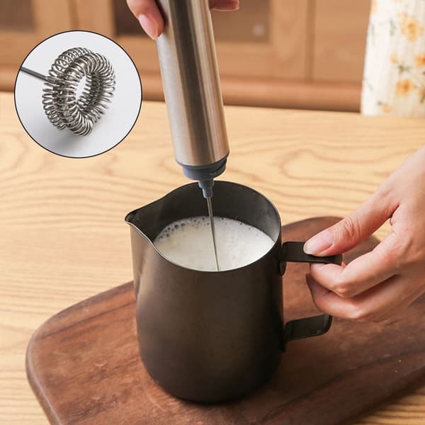 Mjölkskummare, Uppladdningsbar mjölkskummare för kaffe, Grå KLB