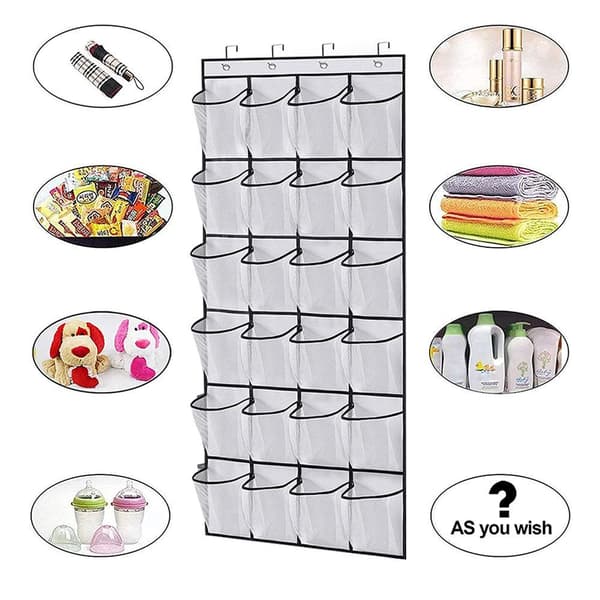 Over The Door Sko Organizer 24 Store Mesh Lommer