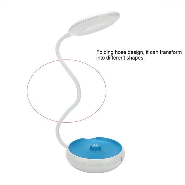 Sammenklappelig fleksibel USB bærbar bordlampe blå KLB
