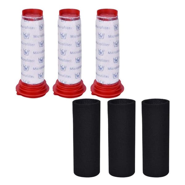 3 vaskbare filtre + 3 skumfiltre, vaskbart HEPA-filter &