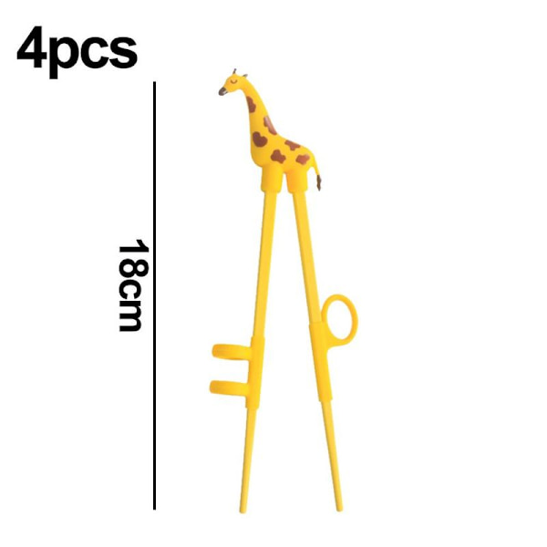 Pakke med 4 barnespisepinner, læringsspisspinn-hjelper for barn, form 6