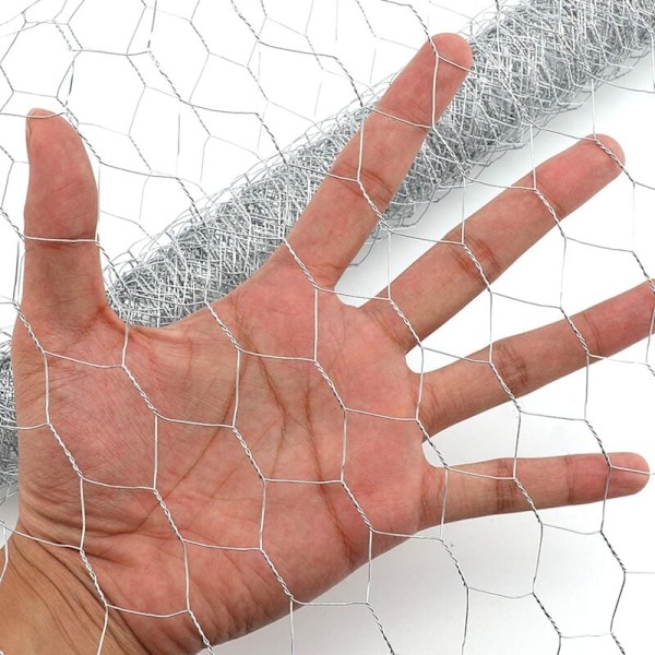 0,35 × 10 m hønsenetting i metall, galvanisert sekskantet netting, lett netting for håndverksprosjekter og hagearbeid KLB