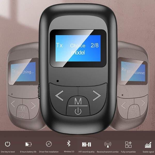 Näkyvä Bluetooth-lähetin ja -vastaanotin, 3-in-1 langaton