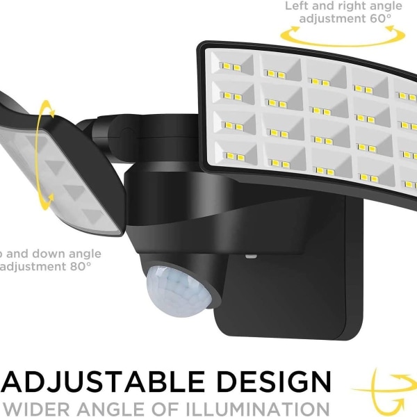 Utomhus LED-strålkastare 20W Rörelsesensor 2400lm 5000K LED Säkerhet