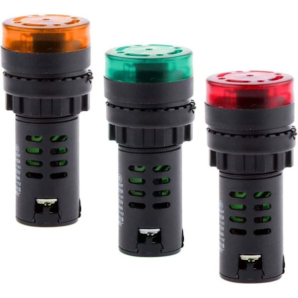 Punainen AD16-22SM 22mm LED-merkkivalo Summeri - Punainen