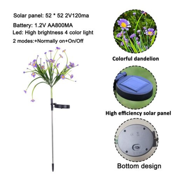 Solcelled hageblomsterlys, solcelled dekorative