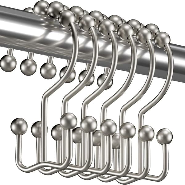 Dusjforhengskroker Rustfrie Metall Dobbel
