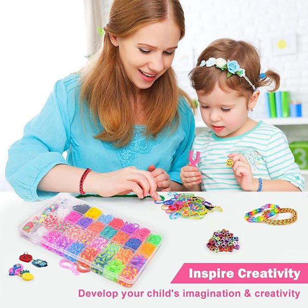 Armband Craft Kit med färgade band, Loom Armband Craft Kit för barn KLB