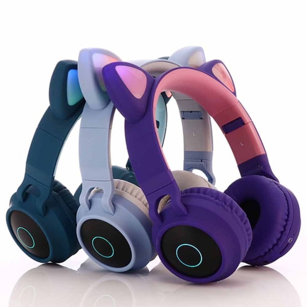 Päähän kiinnitetyt lasten kuulokkeet, Bluetooth 5.0 Wireless Blue