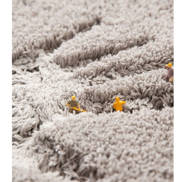 Et stykke uldbademåtte i lavaaske længde, skridsikker badeværelsesmåtte, absorberende bademåtte, 40 × 60 cm [fortykket uld højde 3 cm] hurtigtørrende bademåtte,