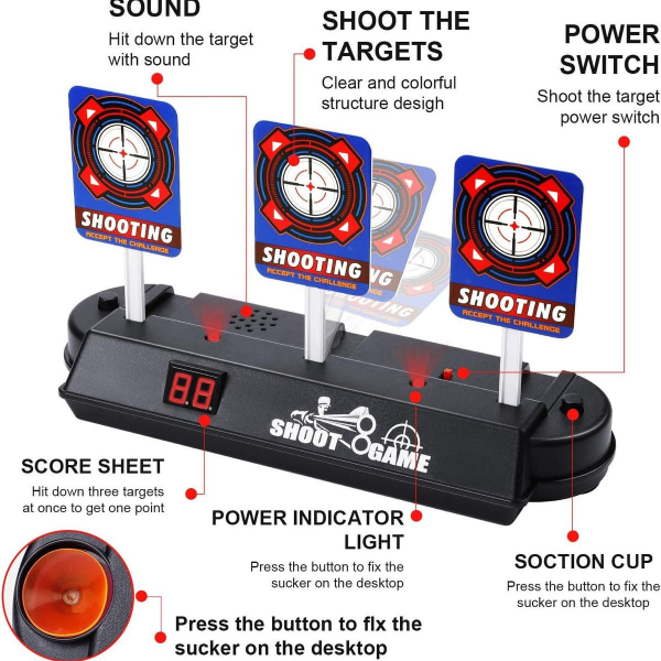 EXTSUD Elektronisk Digitalt Målskive til Nerf Guns, Automatisk KLB