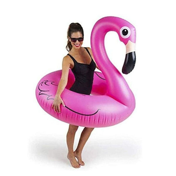 Flamingo uimarengas, ilmatäytteinen, 116 cm, vaaleanpunainen, KLB