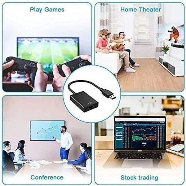 USB-HDMI-sovitin, USB 3.0/2.0 - HDMI 1080P videokuva