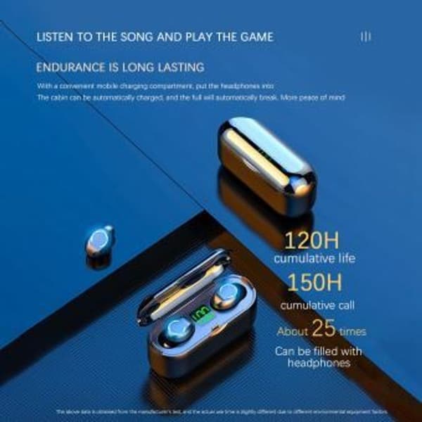 F9-8 Bluetooth5.0 Trådløse Stereo Hovedtelefoner Sort