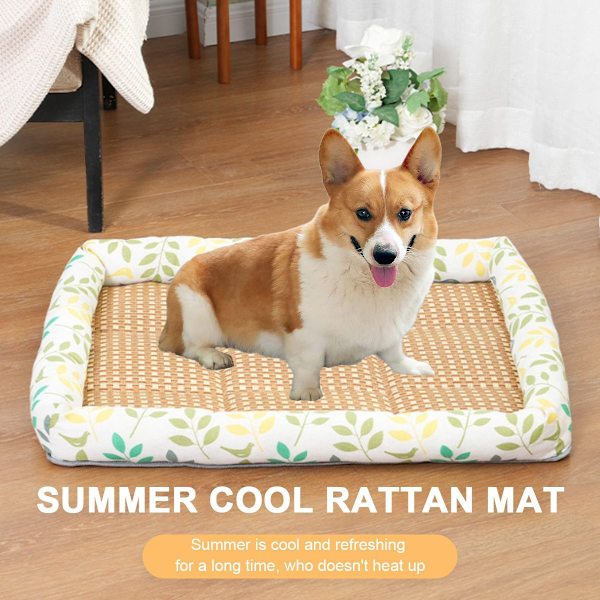 Hundeseng til kassepude, kæledyrssenge med rattan L(23,62x17,71x1,1) KLB