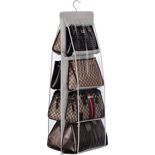 Hengende veskelagring, 8 lommer hengende veskeorganisator Oxford Cloth Closet Organizer for Bedroom-
