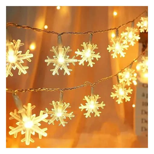 Julelys-snøfnugg-lyskjede, 6m 40LED-lyskjede