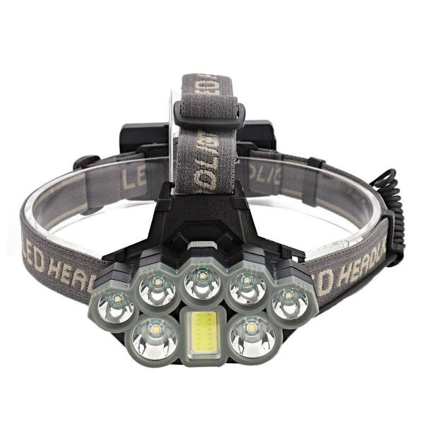USB-lading, 8 LED-frontlykter, utendørs hodelykt lommelykt KLB