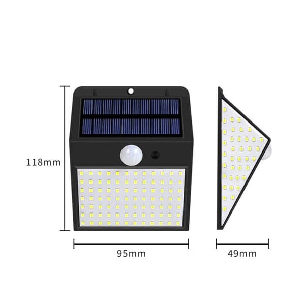 LED Solcelle Sensor Lys Vanntett Smart Lysstyring Vegglampe (Kald Hvit)