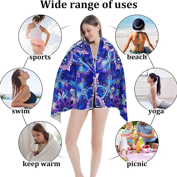 Mikrofiber strandhanddukar, tryckta snabbtorkande sport handdukar