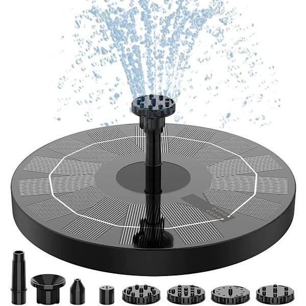 2,5W Solcelledrevet Springvandspumpe - Flydende Fuglebad