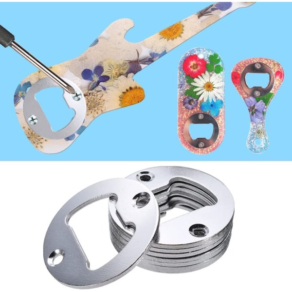 15 set flasköppnare insatser, flasköppnare metall insats delar kit, hartsgjutningsformar, hartsöppnare, DIY-tillbehör