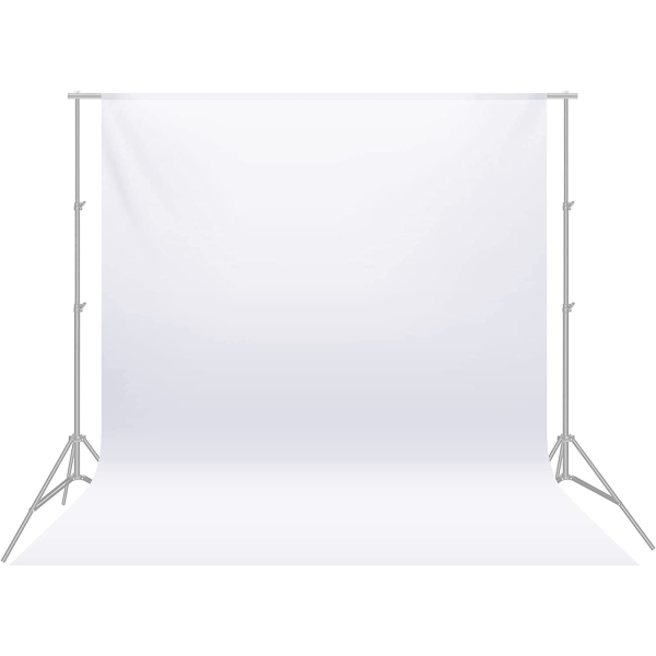 Bakteppe (hvit) 3*3 m Fotostudio Folding Pure Muslin for fotografering Video og TV-
