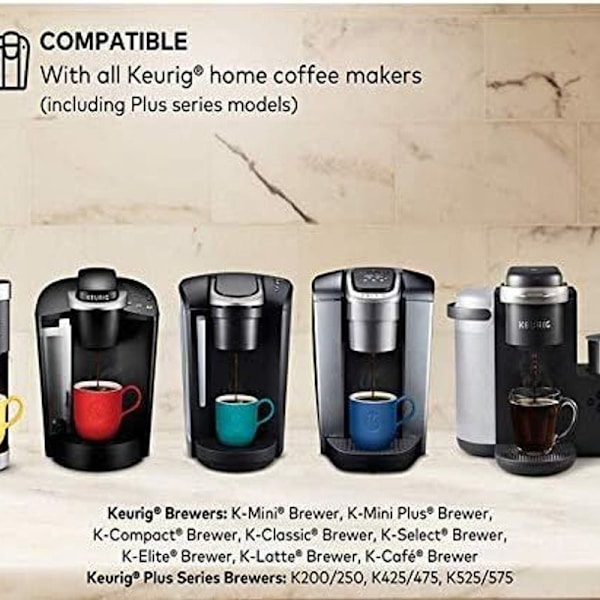 Återanvändbart kaffefilter, kompatibelt med Keurig My K-Cup Black