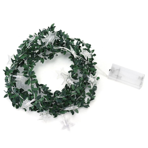 20LED fe-lys, femtakket stjerne omkring rattan ledningen KLB