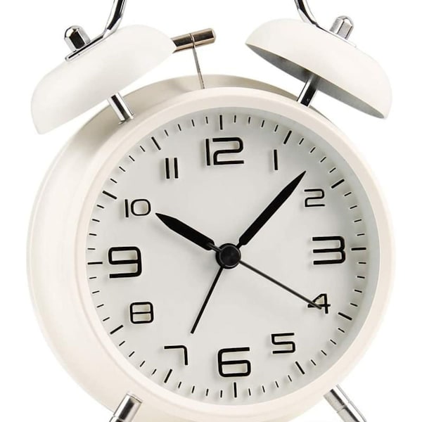 Väggklocka, retro väckarklocka, högt alarm, kvartsdrift, inget tickande, inget
