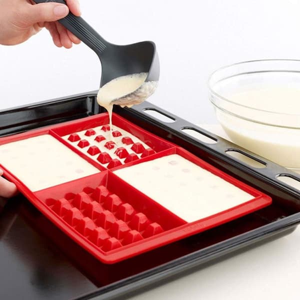 Non-stick silikone vaffelform bageværktøj - 4 hulrum