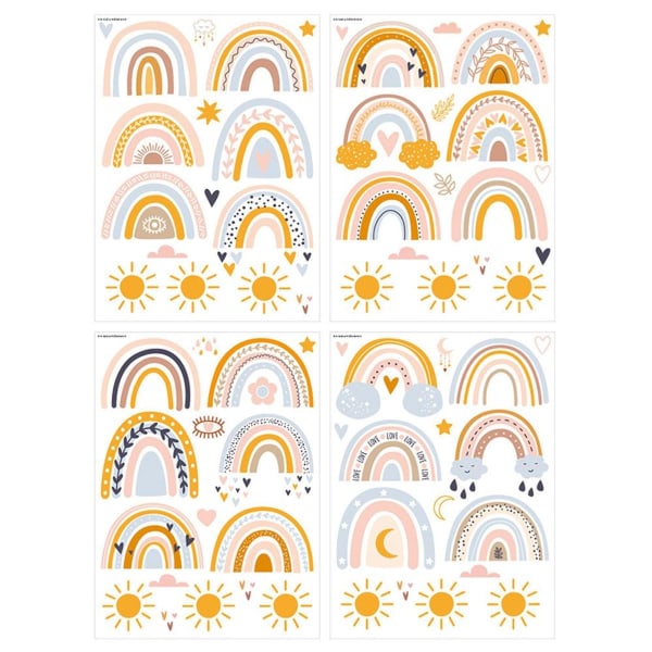1 sæt Rainbow Wall Stickers til Børneværelse Dekoration Selvklæbende Wall Stickers KLB