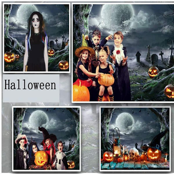 Halloween-taustakuva Kauhumetsä Juhlat Koriste Valokuva Tausta Tarvikkeet Kurpitsa