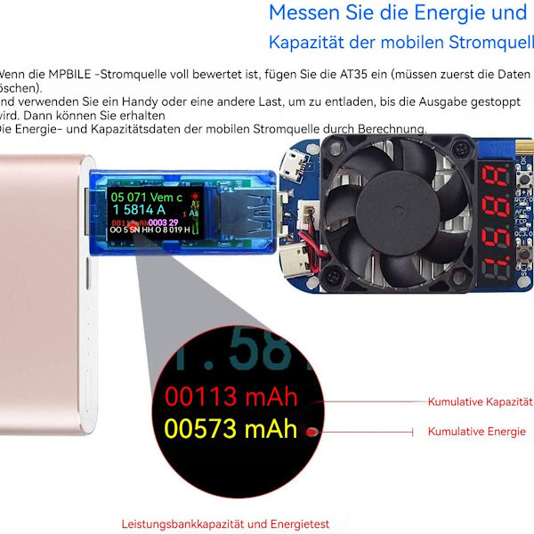 USB 3,0 Tester Multimeter 3,7-30V 0-4A USB Spannungsprüfer AT34 KLB