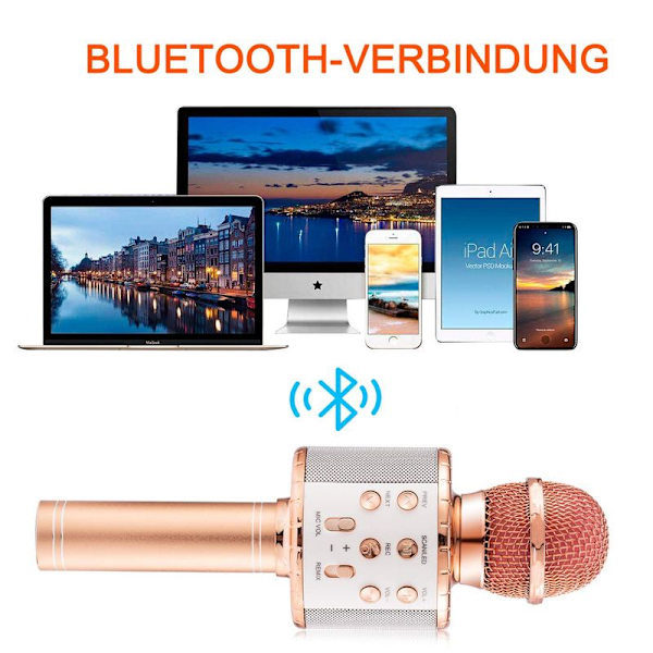 Karaoke-mikrofon, trådløs Bluetooth-mikrofon til børn, sjove gaver,