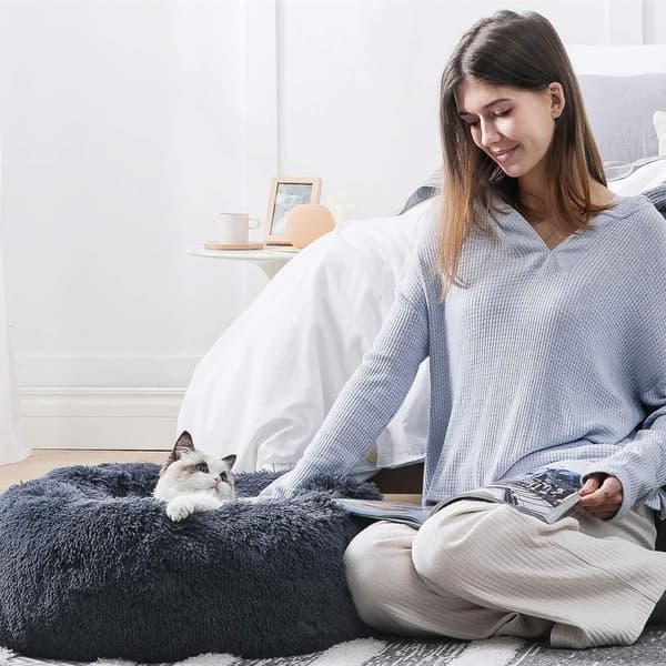 Bedsure kattbädd tvättbar fluffig hundbädd - kattsovplats för KLB