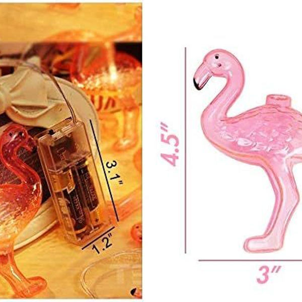 Rosa Flamingo LED-ljusslingor för utomhusbruk 3m Set med 20 KLB