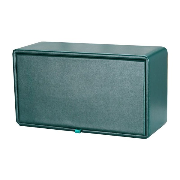 Rektangulär läder servettbox (mintgrön)