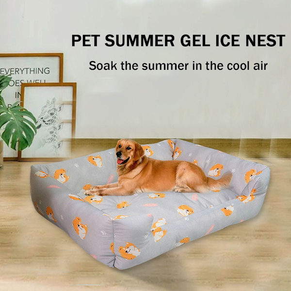 Kjølende hund seng sommer sove kul is silke seng for S(17.72x13.78) KLB