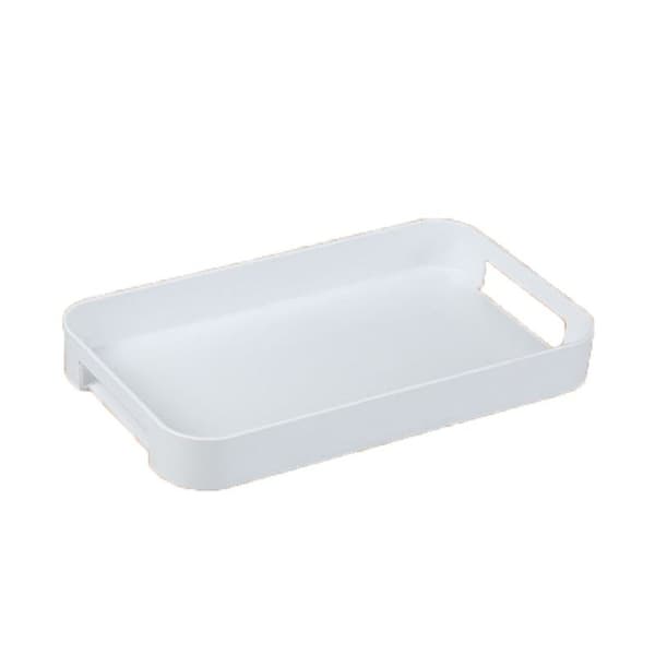 Hvid serveringsbakke med håndtag, stabelbar, rektangulær, plastik Style1