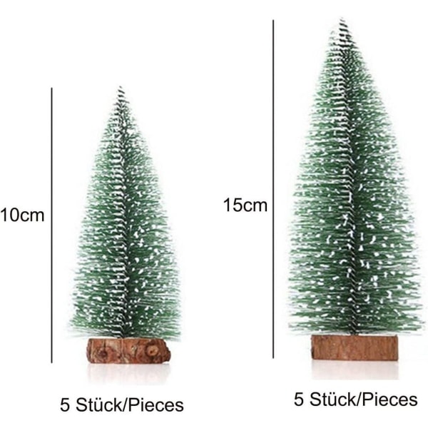 TheStriven Pakke med 10 Mini juletræ kunstigt lille fyrretræ med KLB